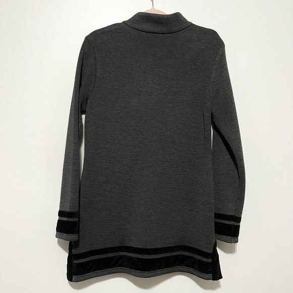 Soft Surroundings Womens Runway Tunic Wool Blend Sweater M Gray Lagenlook Artsy - Picture 2 of 7